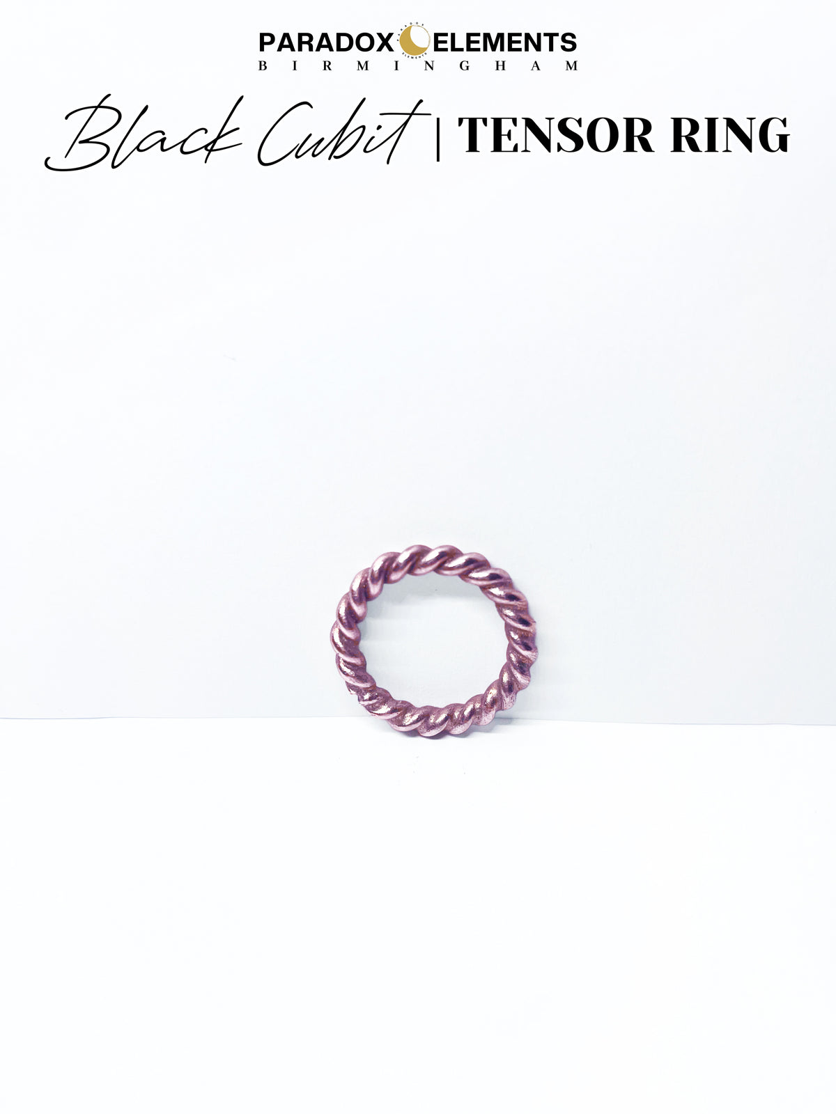 Black Cubit Tensor Ring Necklace