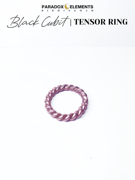 Black Cubit Tensor Ring Necklace