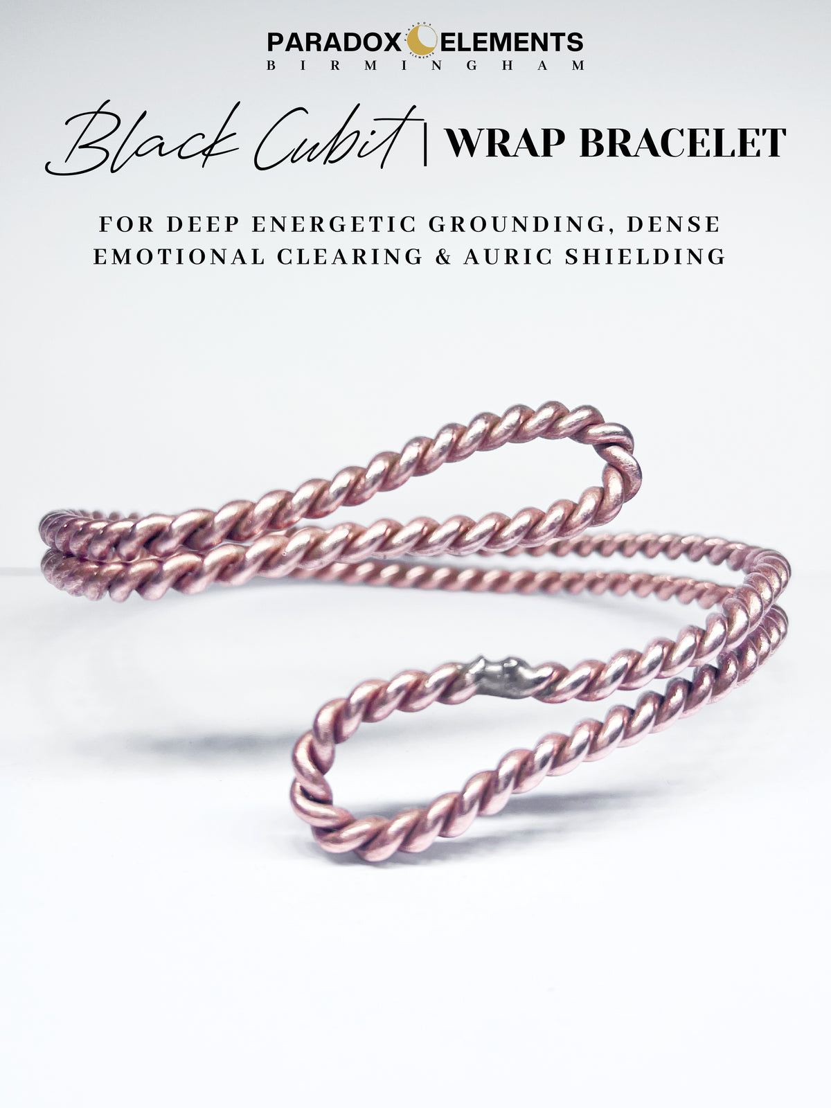 Black Cubit Tensor Wrap Bracelet for Dense Energy Clearing
