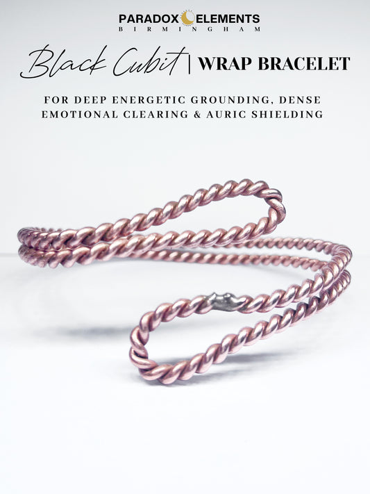 Black Cubit Tensor Wrap Bracelet for Dense Energy Clearing