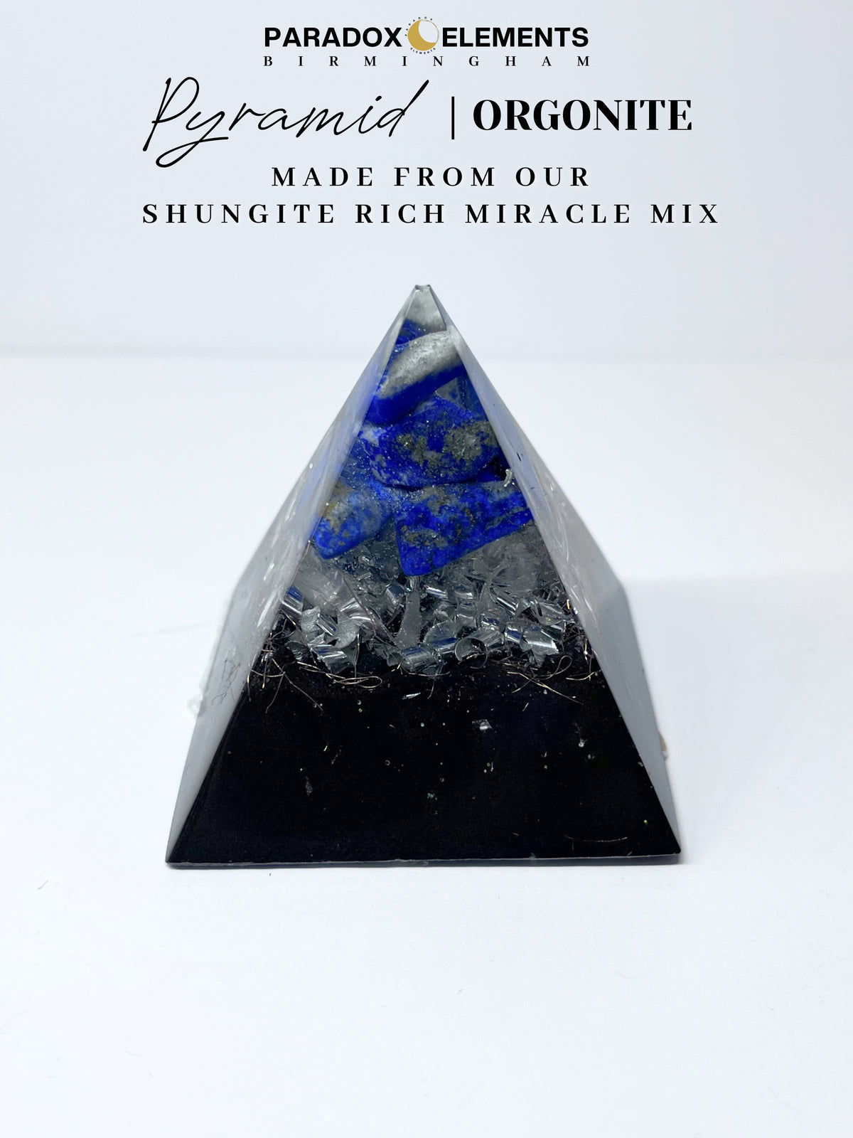 Insightful Horizon Pyramid Orgonite with Lapis Lazuli & Quartz