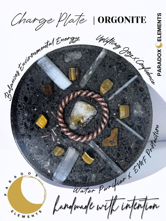 Citrine & Tiger's Eye Medium Orgonite Charge Plate