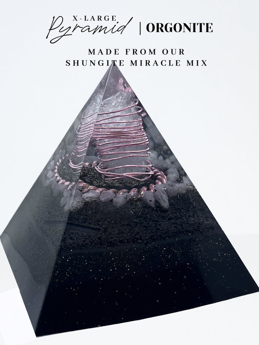 Rose Quartz 144 Pyramid Orgonite (X-Large)