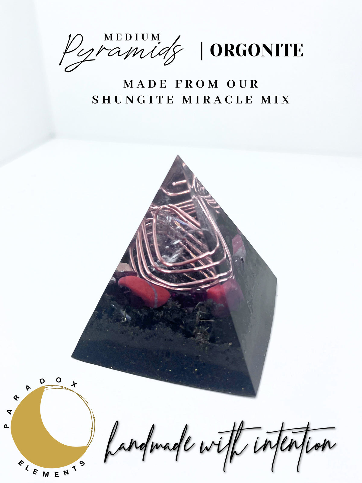 Red Jasper, Garnet & Quartz Pyramid Orgonite (Small)