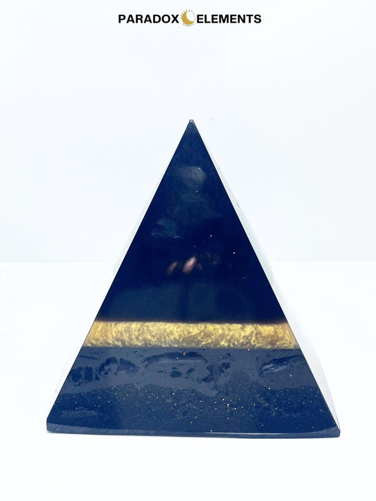 Black & Gold Shungite 144 Pyramid Orgonite (Large)