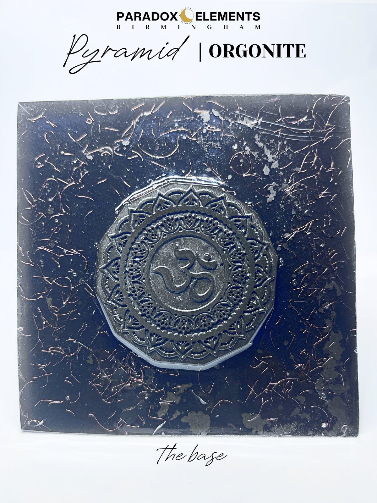 Earthfire Strength Om Pyramid Orgonite with Garnet & Red Jasper (Large)