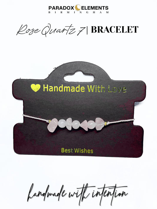 Rose Quartz 7 Crystal Bracelet for Love & Calm | Energy Healing