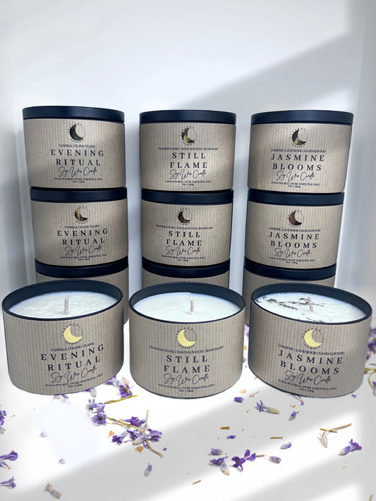Trio of Essential Oil Soy Wax Candles (Tin)