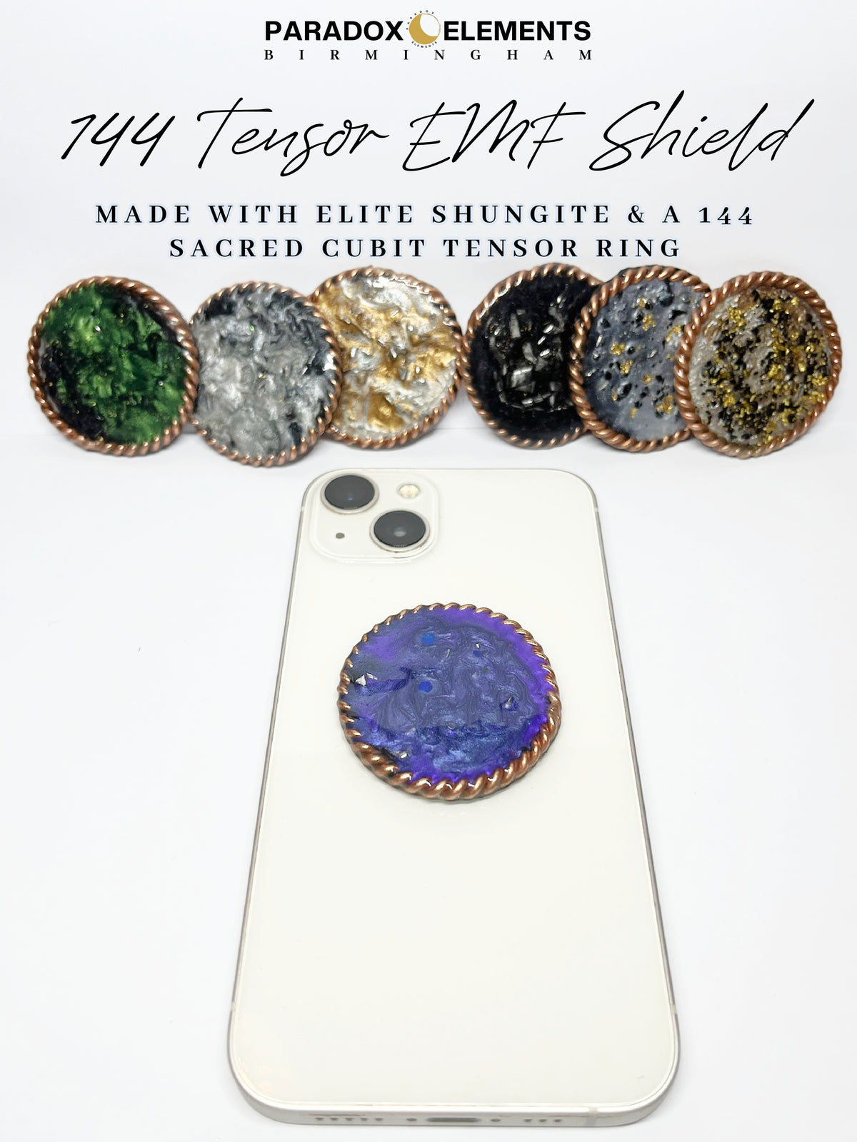 144 Sacred Tensor EMF Shield for Phones & Devices