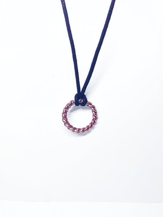 Black Cubit Tensor Ring Necklace