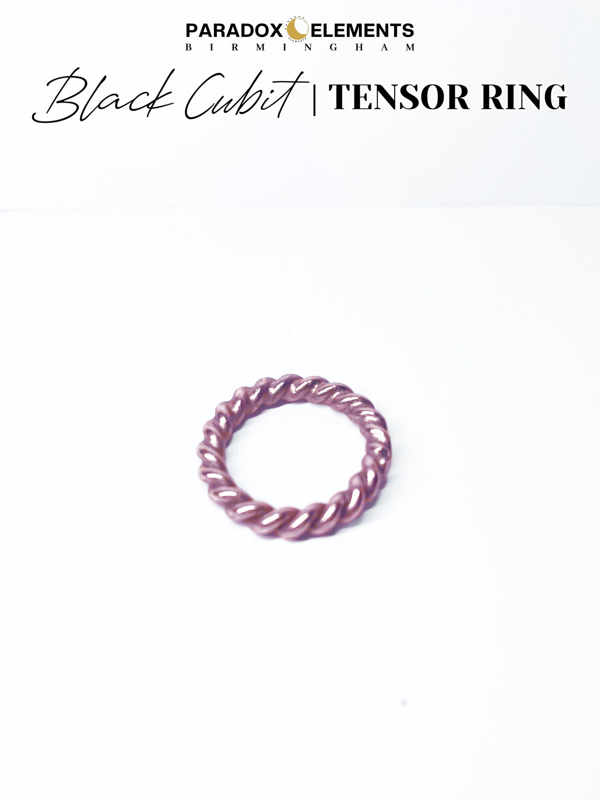 Black Cubit Tensor Ring Necklace