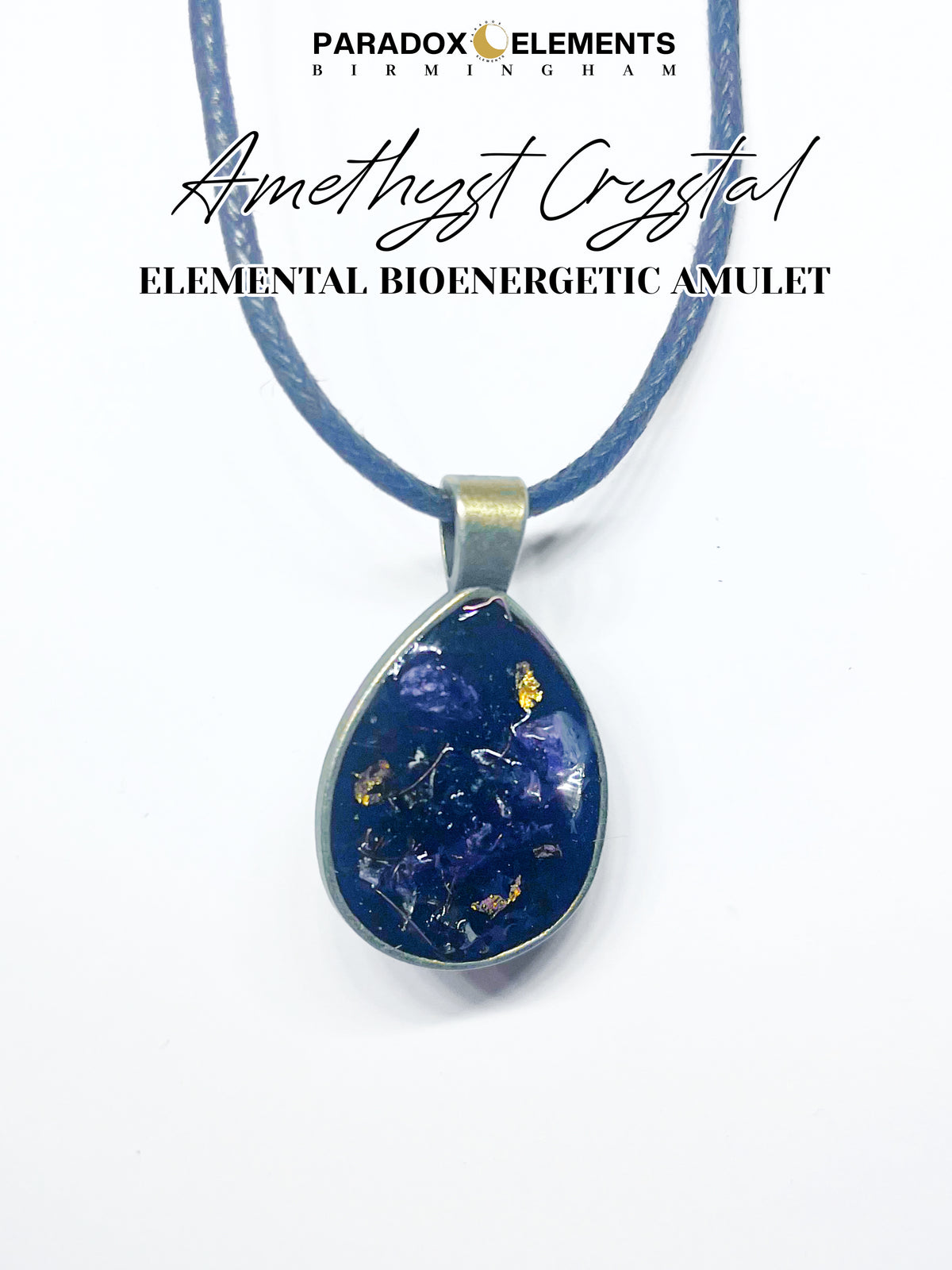 Amethyst Elemental Bioenergetic Amulet for Energy Balancing & Tranquility