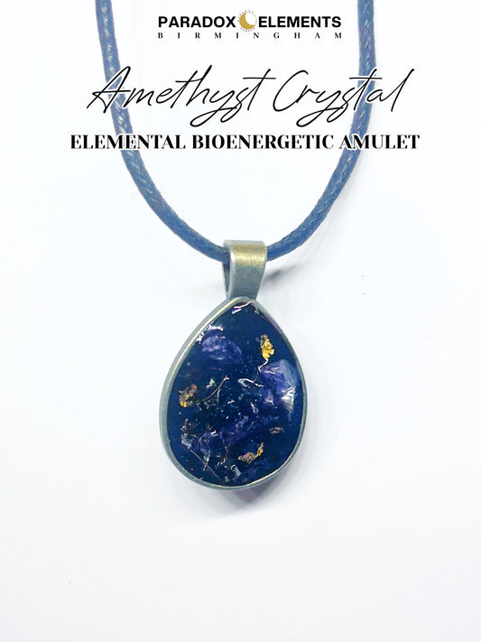 Amethyst Elemental Bioenergetic Amulet for Energy Balancing & Tranquility