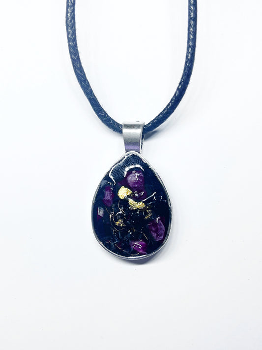 Amethyst Elemental Bioenergetic Amulet for Energy Balancing & Tranquility