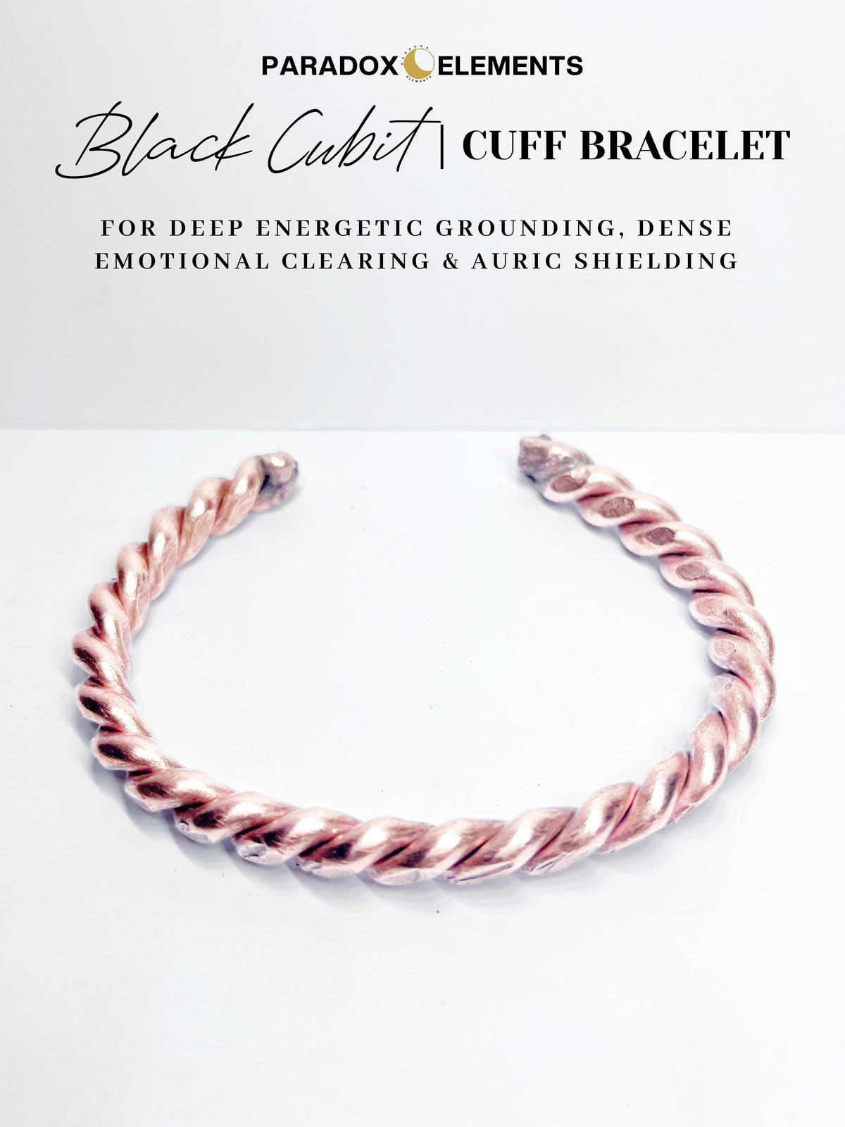 Black Cubit Tensor Cuff Bracelet for Dense Energy Clearing (XX Thick)