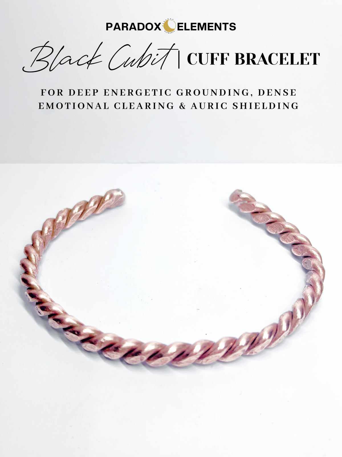 Black Cubit Cuff Tensor Bracelet for Dense Energy Clearing (X Thick)