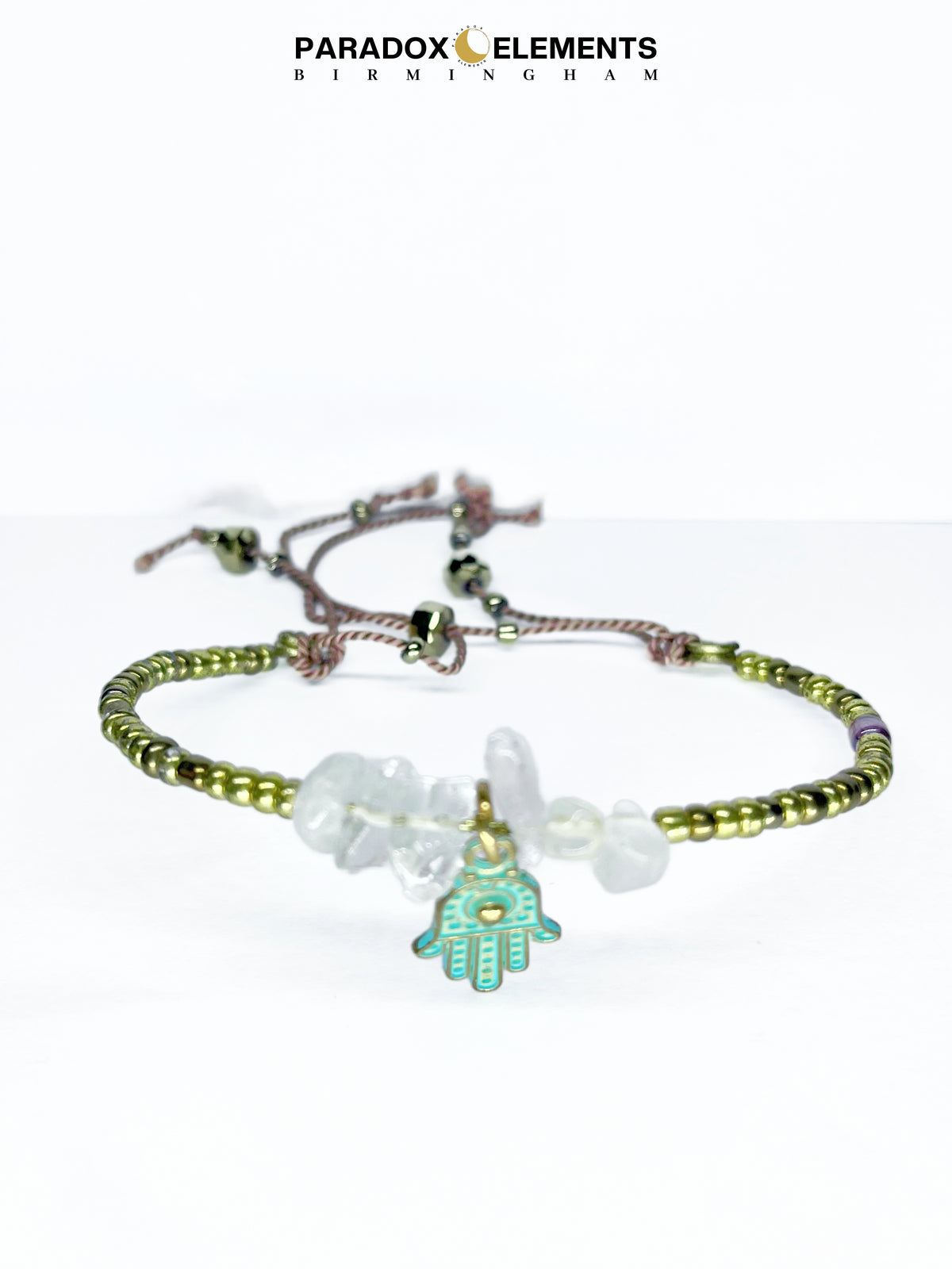 Hamsa Amulet Quartz Bracelet for Protection and Prosperity