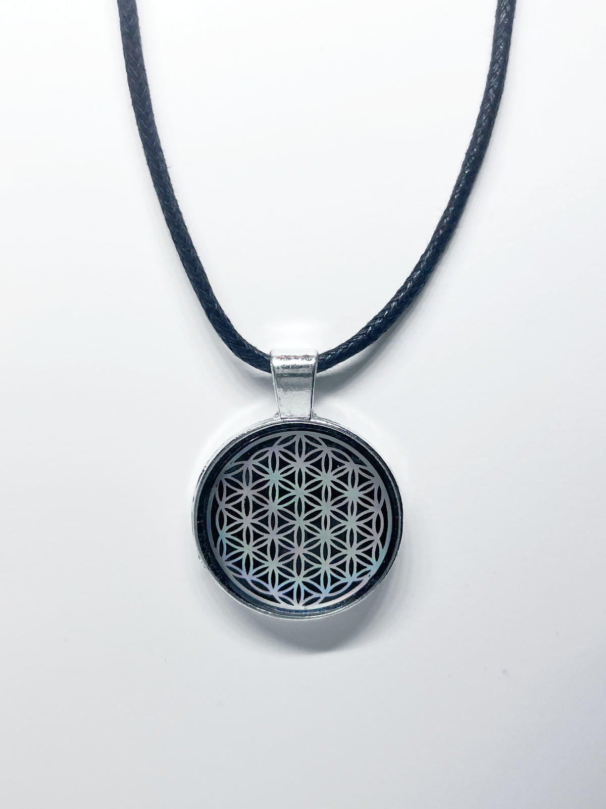 Silver-toned Elite Shungite Flower of Life Pendant & Necklace
