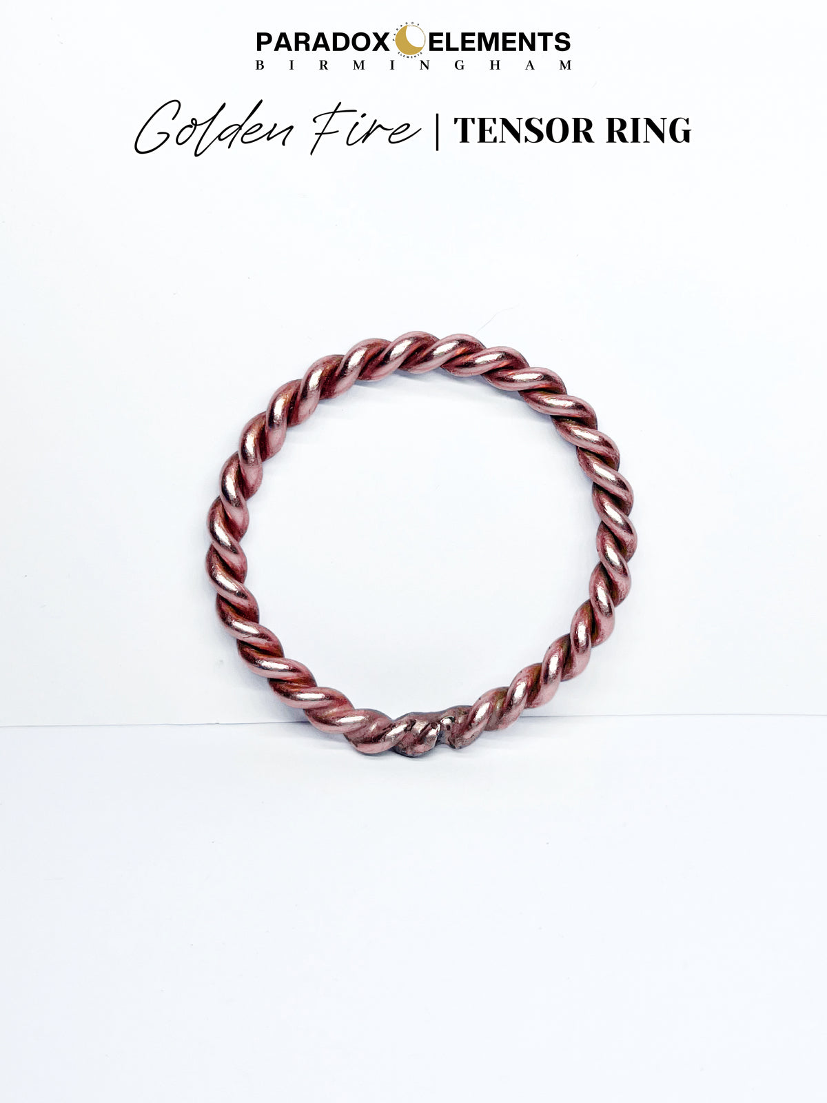 Golden Fire Tensor Ring Necklace for Activation, Clarity & Transformation (Medium)