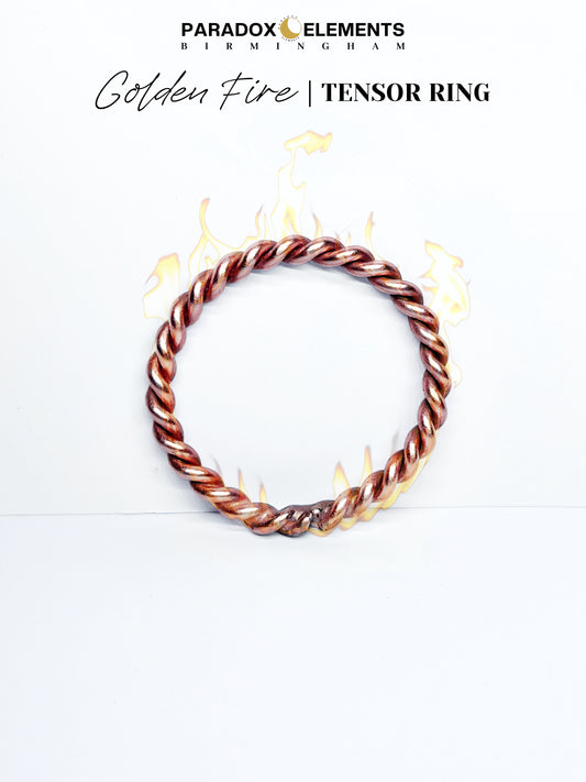 Golden Fire Tensor Ring Necklace for Activation, Clarity & Transformation (Medium)