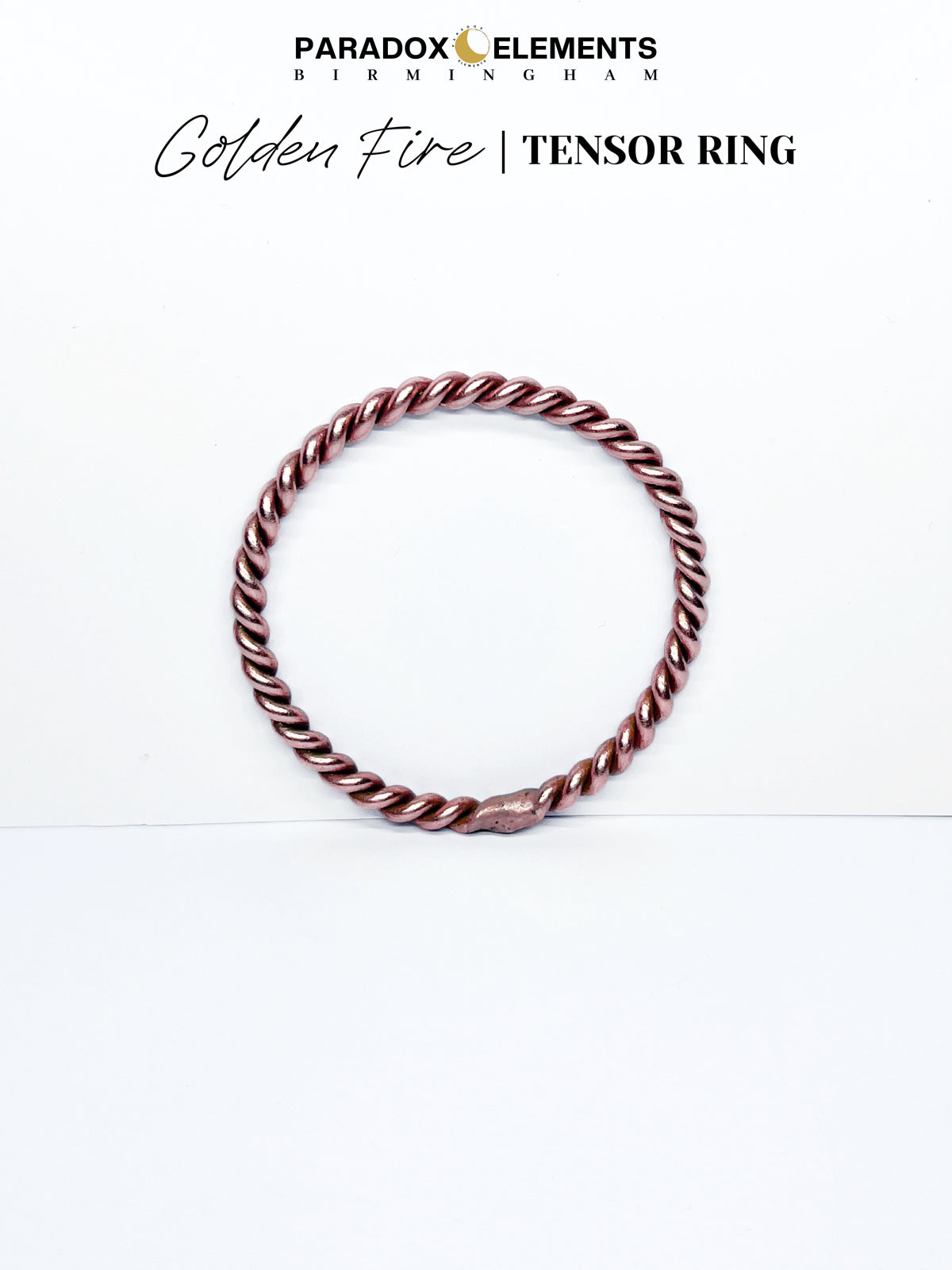 Golden Fire Tensor Ring Necklace for Activation, Clarity & Transformation (Medium)