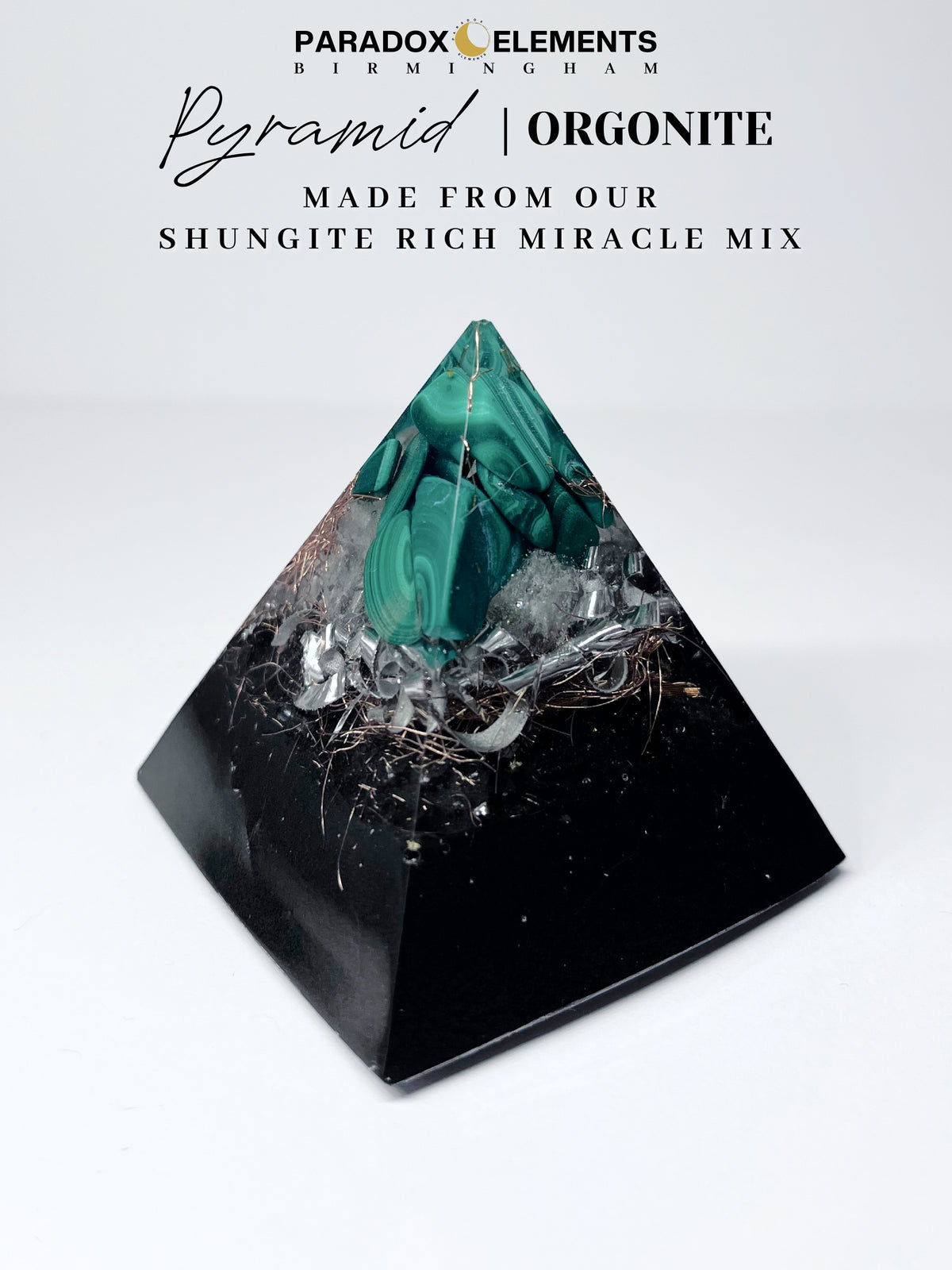 Heart Renewal Essence Pyramid Orgonite with Malachite & Quartz (Small)