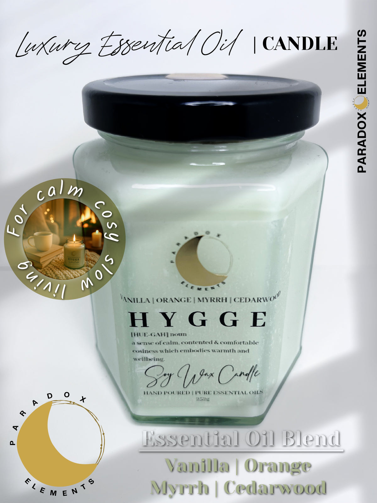 Hygge Essential Oil Soy Wax Candle (Jar)