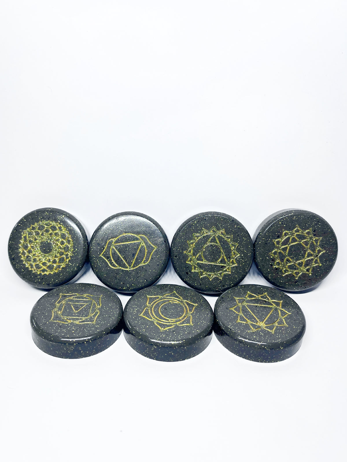 Iron Chakra Stones for Subtle Energy Grounding (Full Set of 7)