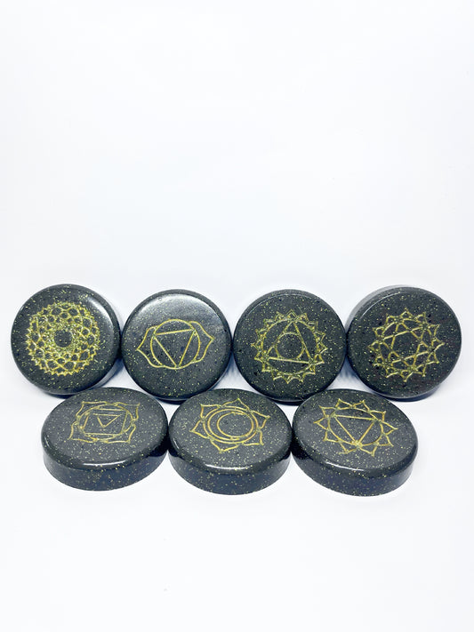 Iron Chakra Stones for Subtle Energy Grounding (Full Set of 7)