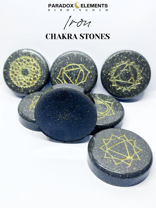 Iron Chakra Stones for Subtle Energy Grounding (Full Set of 7)