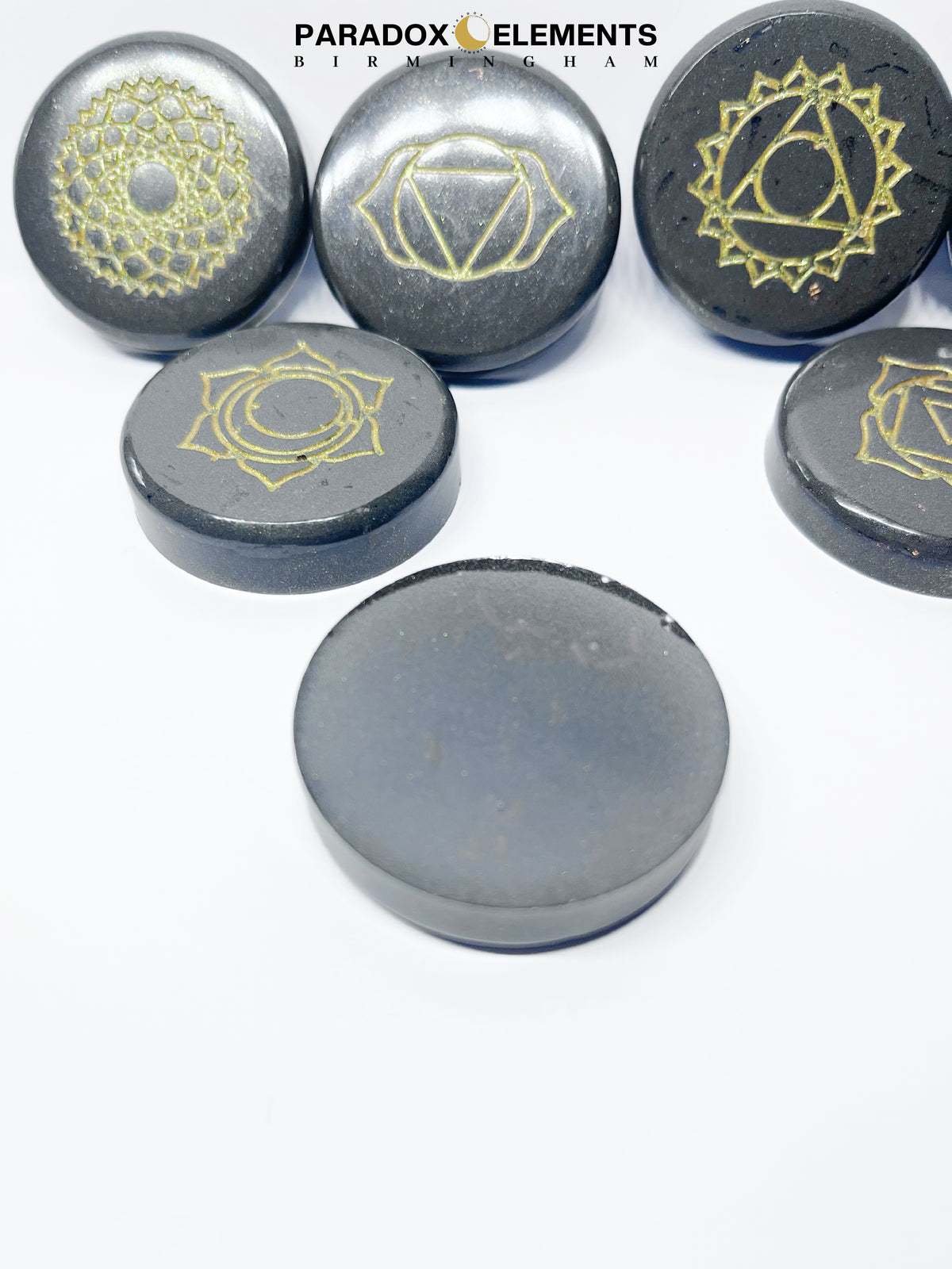 Iron & Copper Chakra Stones with Quartz & Selenite (Full Set of 7)