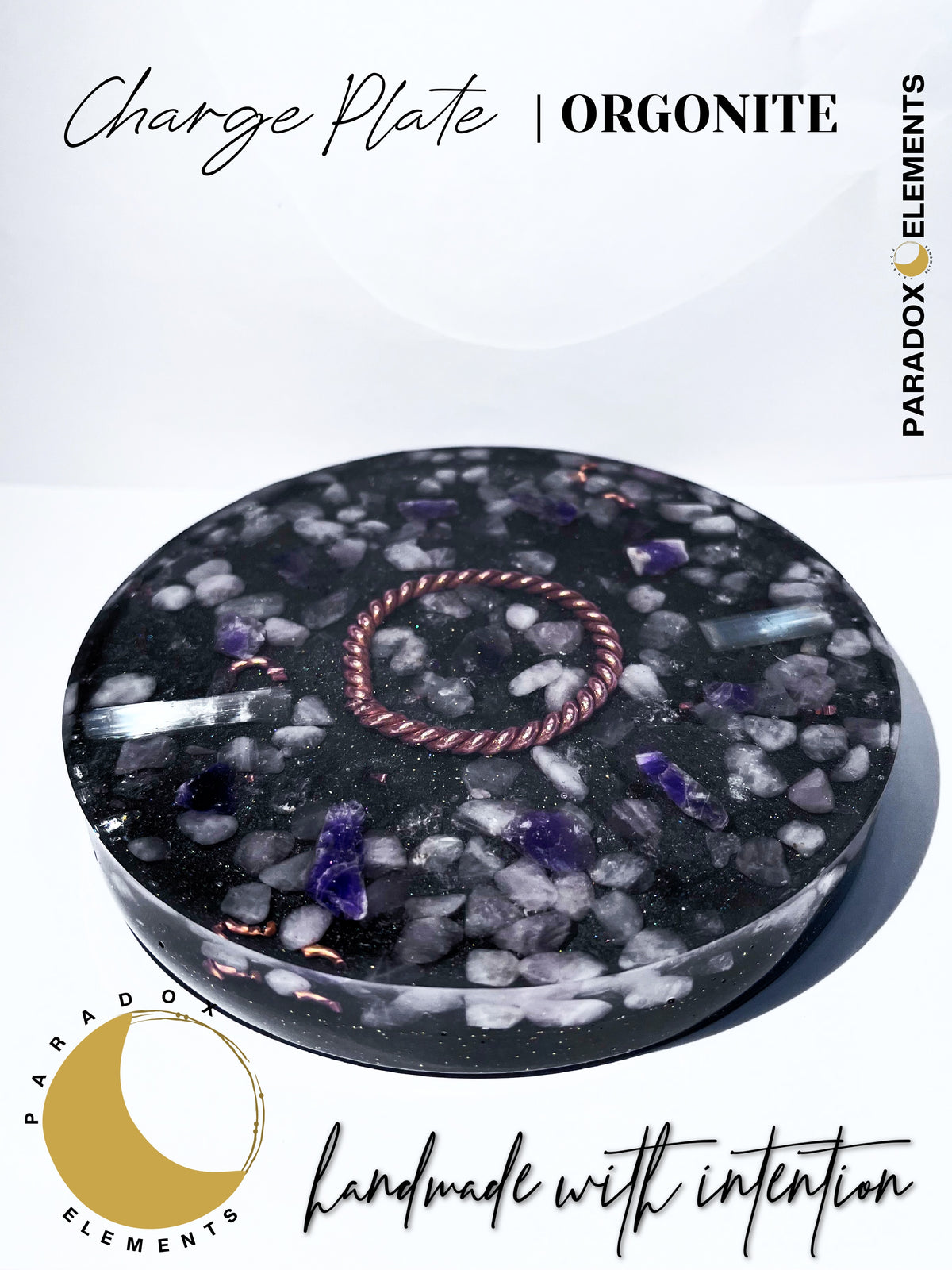 Amethyst & Rose Quartz Medium Orgonite Charge Plate