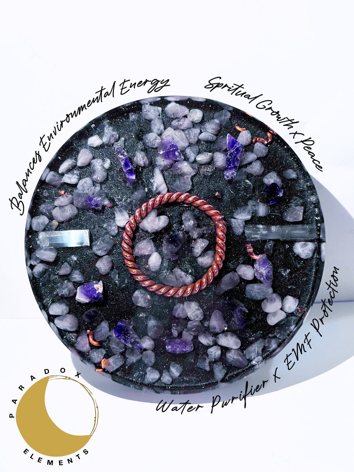 Amethyst & Rose Quartz Medium Orgonite Charge Plate