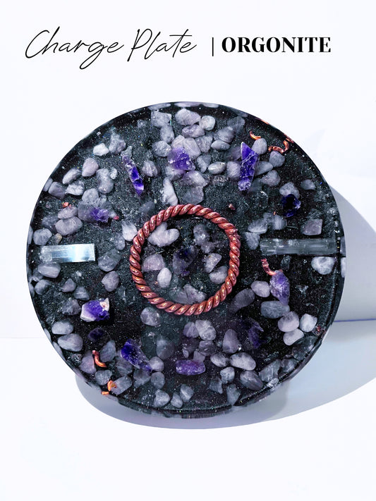 Amethyst & Rose Quartz Medium Orgonite Charge Plate