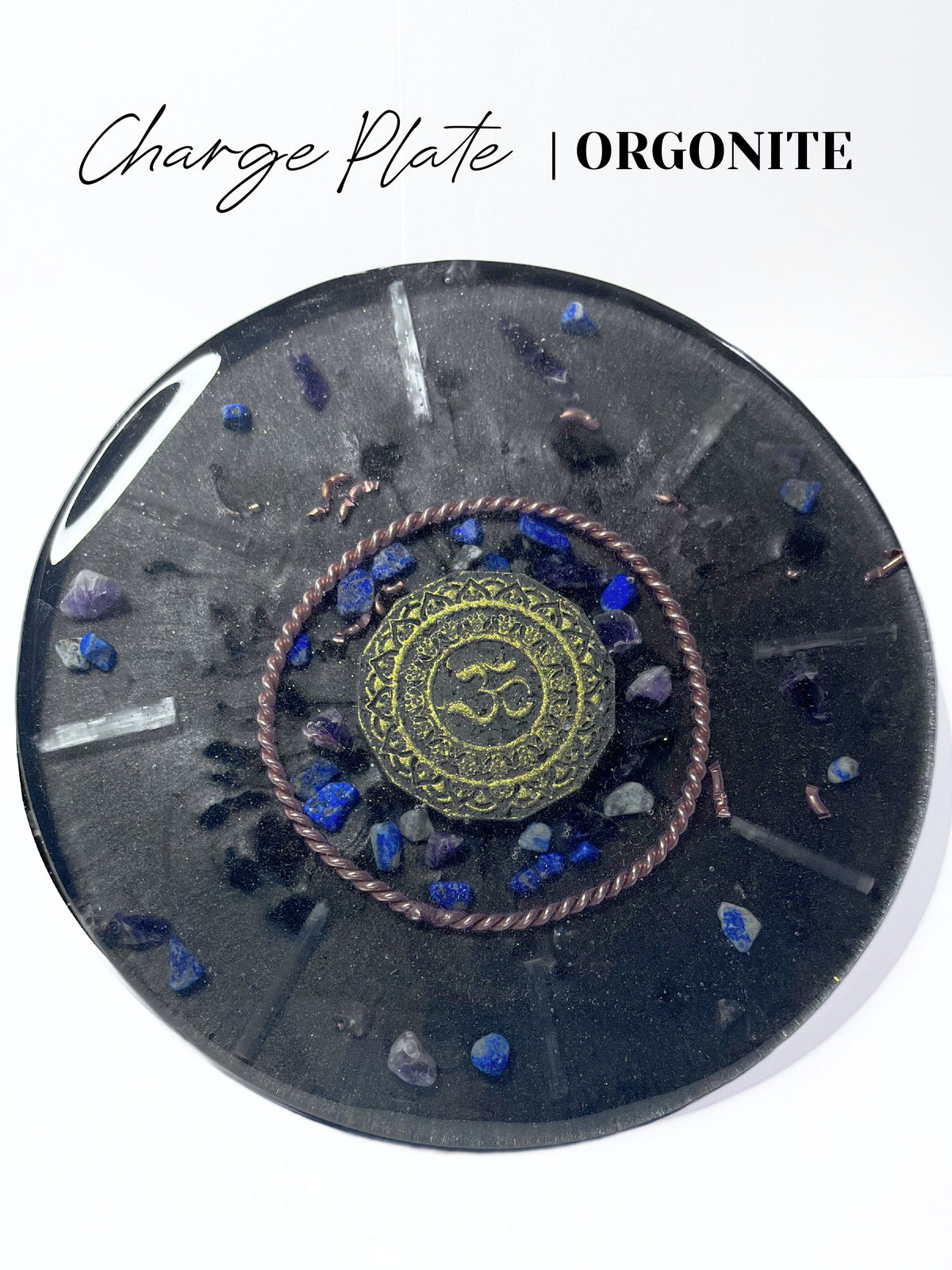 Divine Om Vortex Large Orgonite Charge Plate