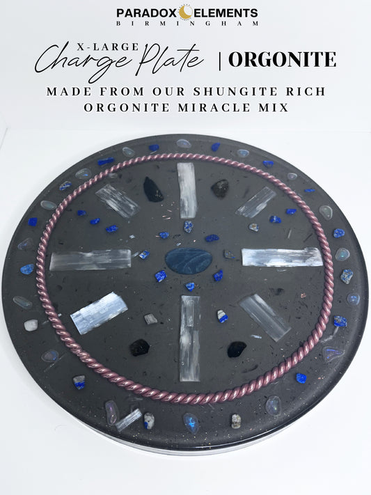 Luminous Shield Activation Orgonite Charge Plate with Labradorite & Lapis (X-Large)