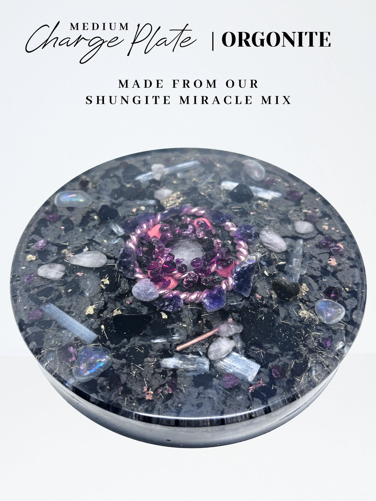 Garnet & Red Jasper Centre Orgonite Charge Plate (Medium)