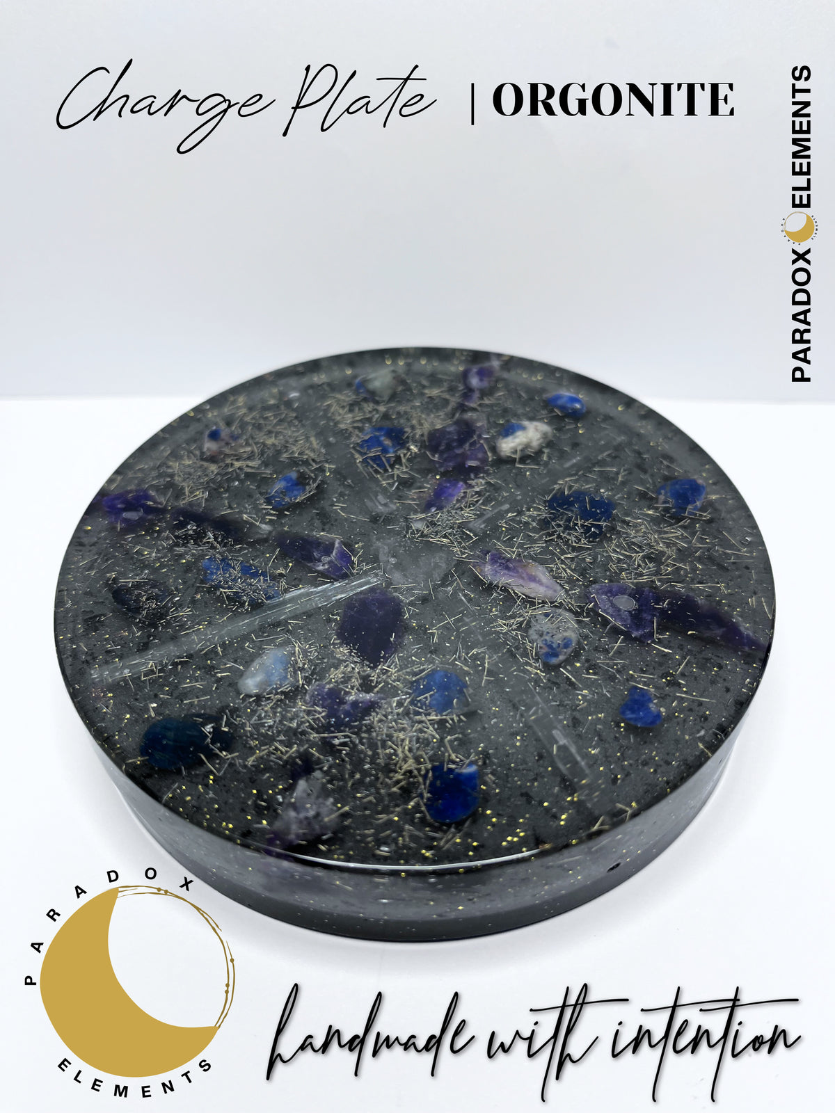 Sodalite, Lapis Lazuli & Amethyst Small Orgonite Charge Plate