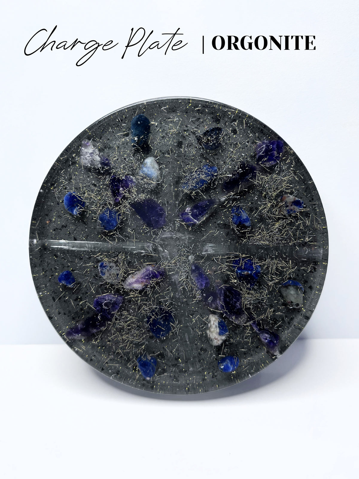 Sodalite, Lapis Lazuli & Amethyst Small Orgonite Charge Plate