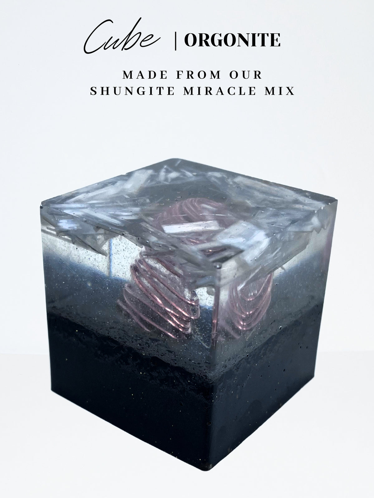 Quartz & Selenite Cube Orgonite