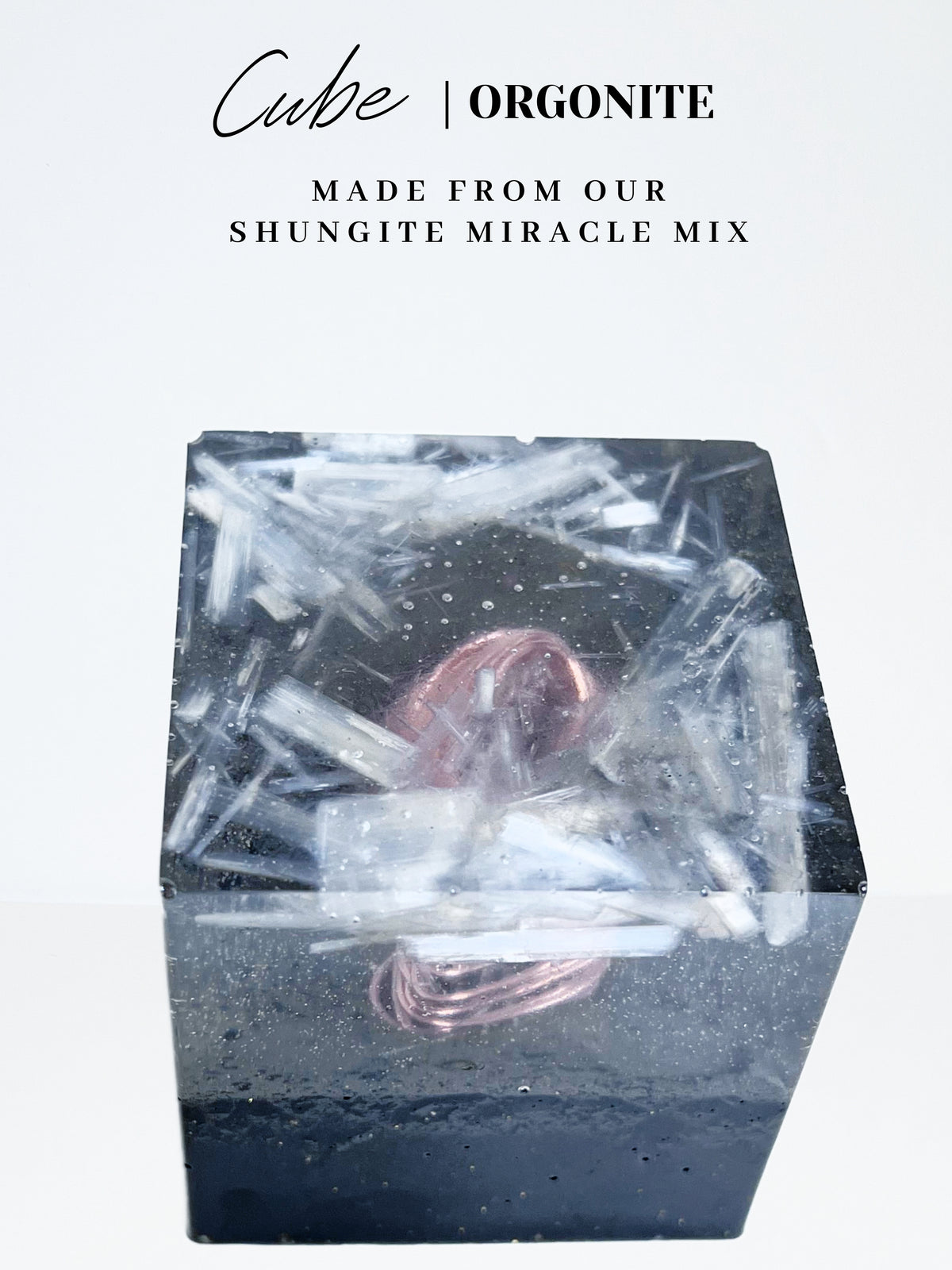 Quartz & Selenite Cube Orgonite