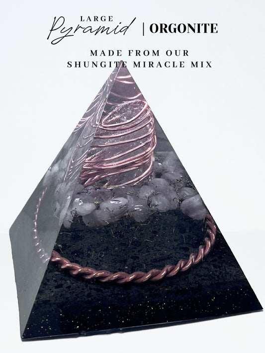 Rose Quartz 188 Pyramid Orgonite (Large)