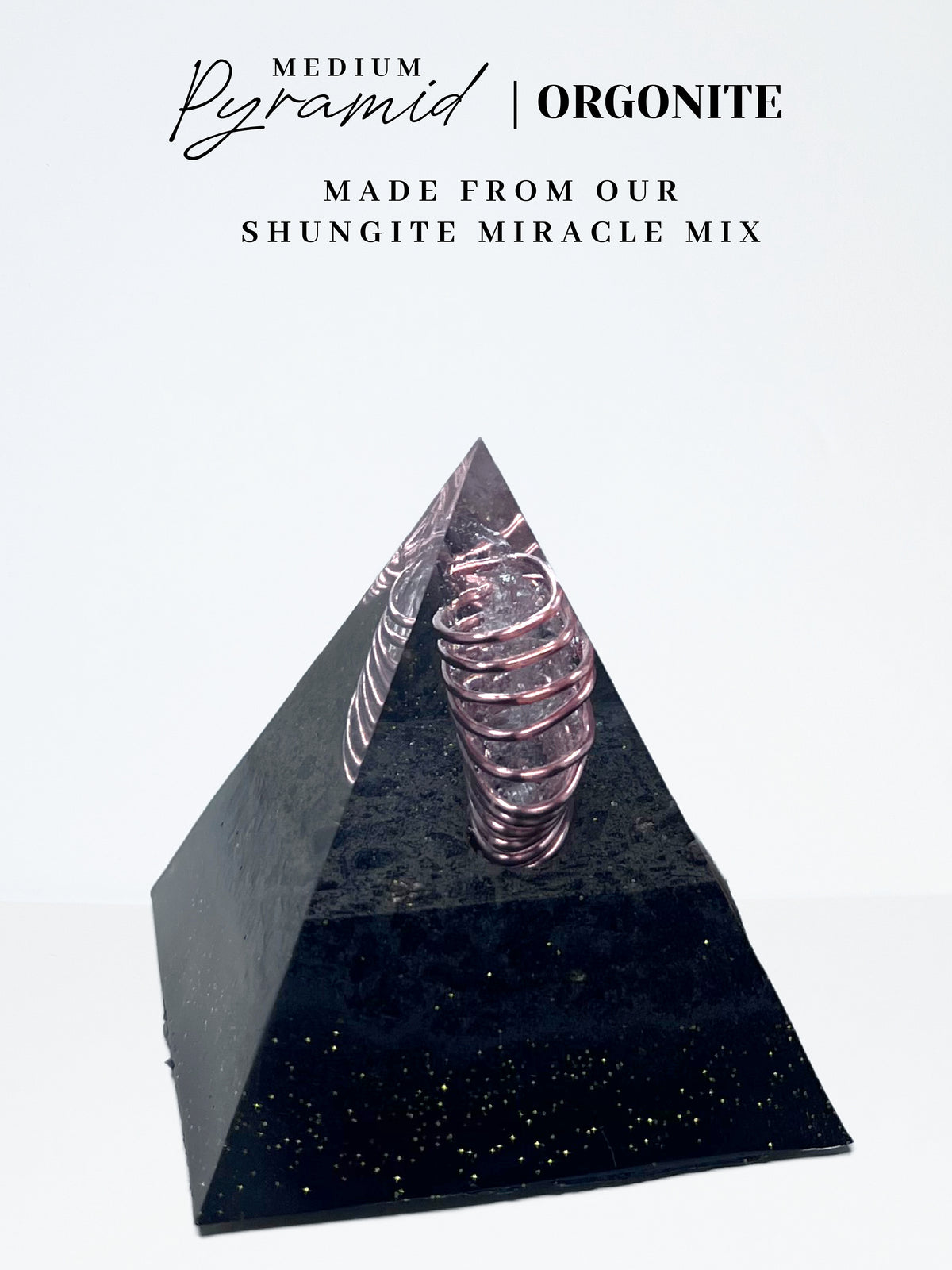 Quartz Wrap Pyramid I Orgonite (Medium)