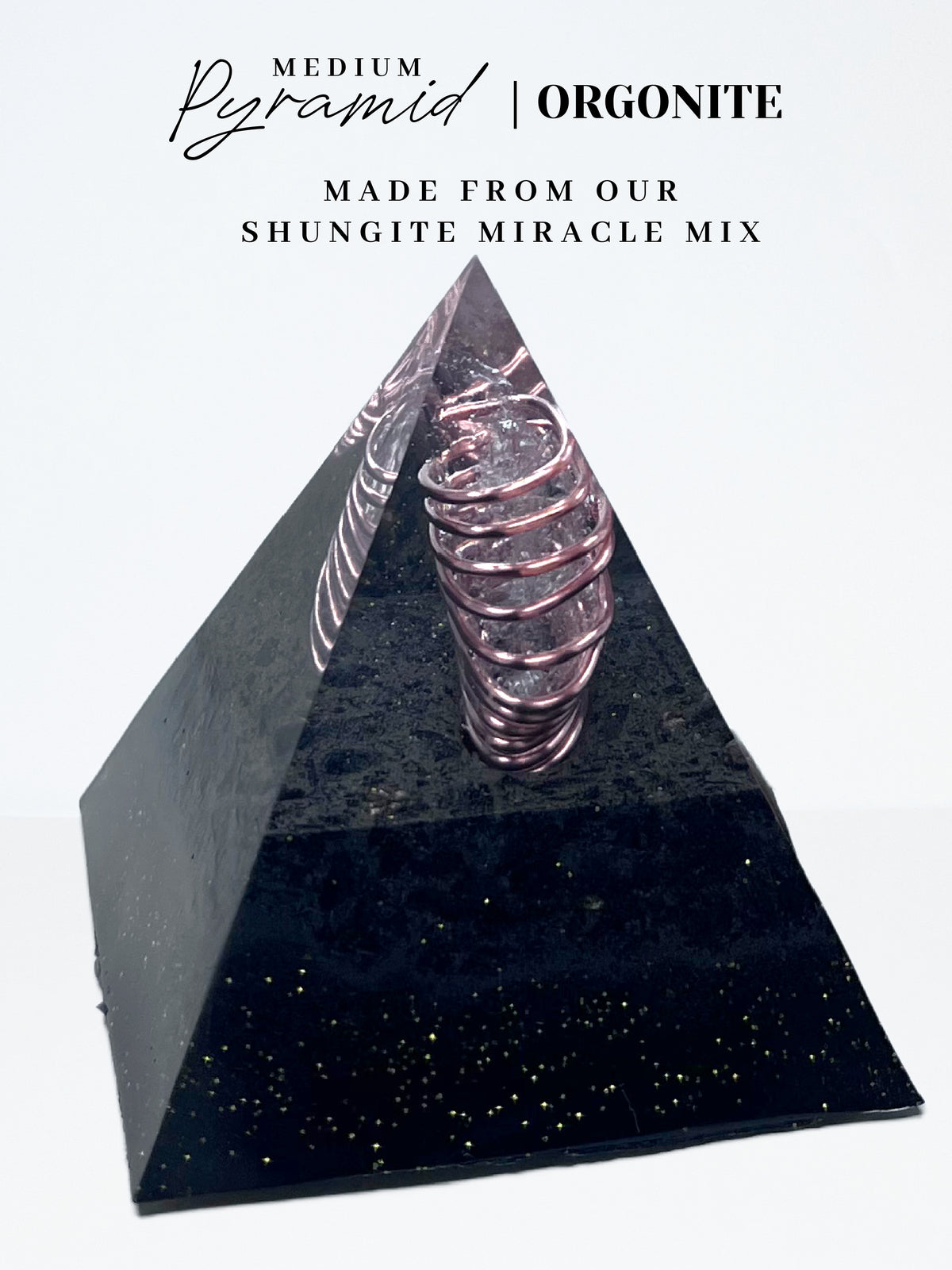 Quartz Wrap Pyramid I Orgonite (Medium)