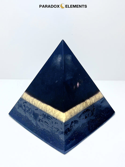Black & Gold Shungite 144 Pyramid Orgonite (Large)