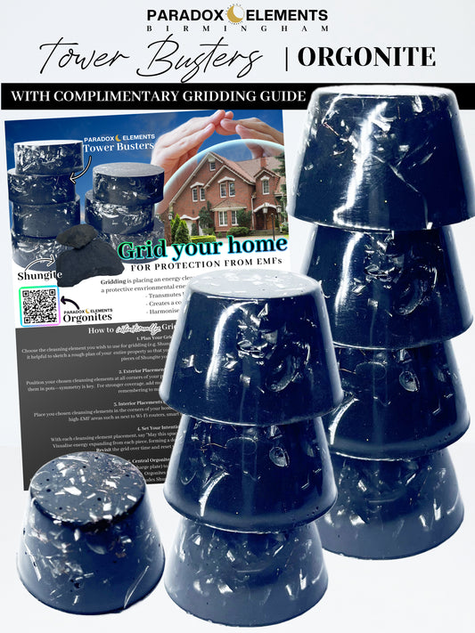 Orgonite Tower Busters with Obsidian & Tourmaline