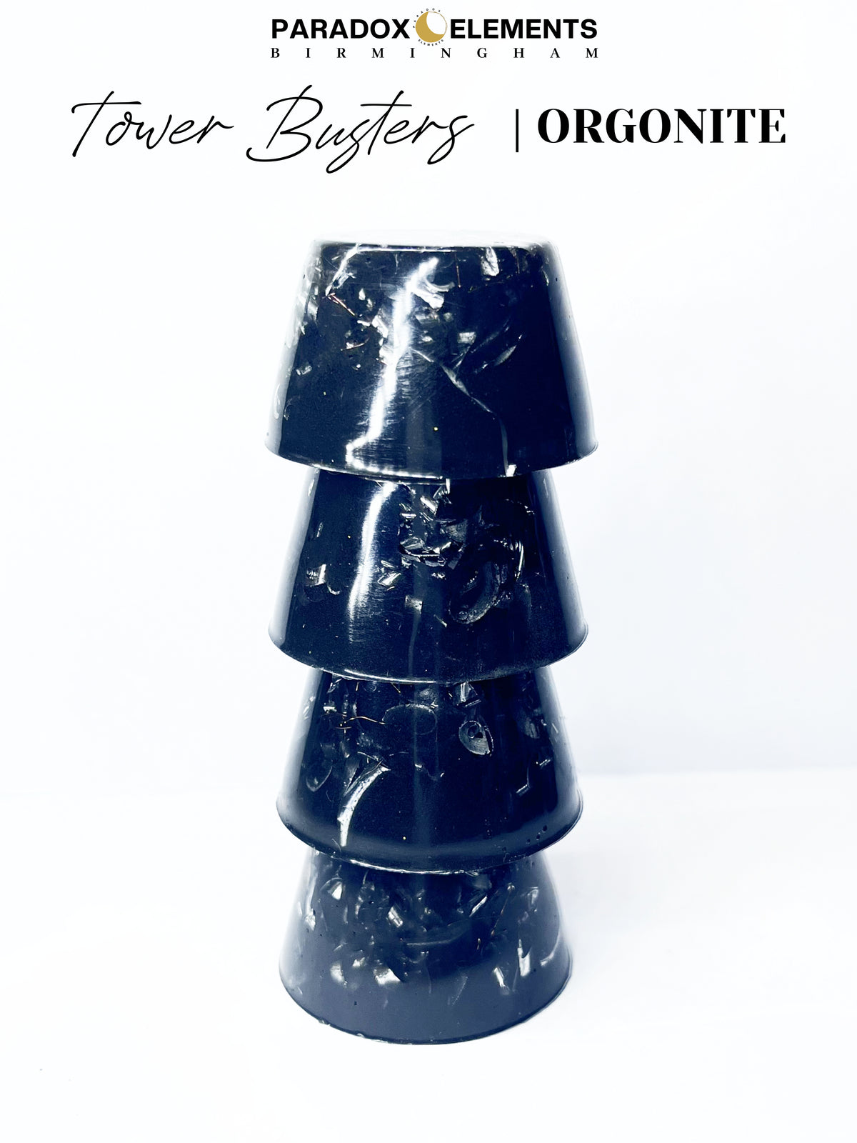 Orgonite Tower Busters with Obsidian & Tourmaline