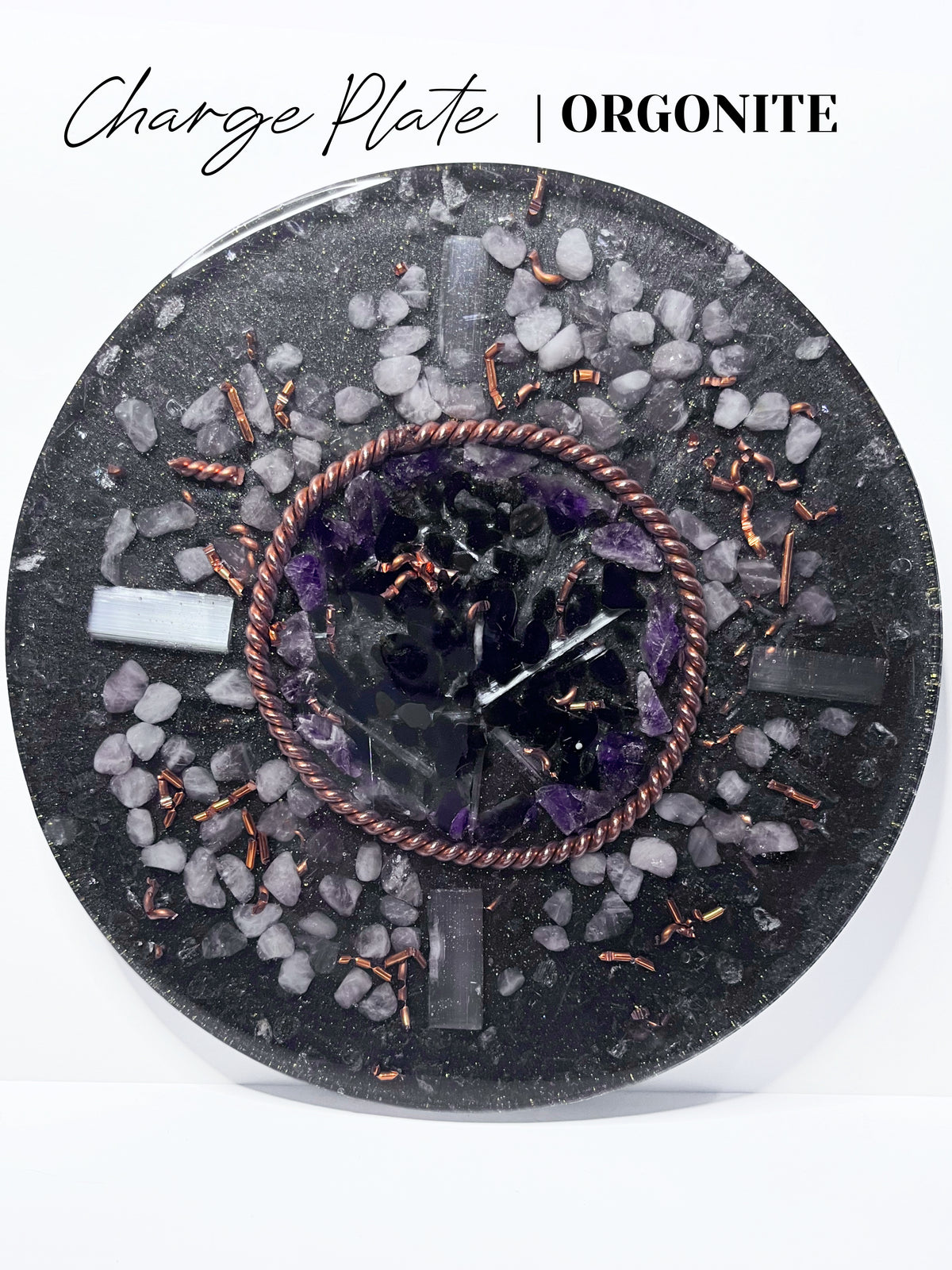 Protective Violet Circle Large Orgonite Charge Plate