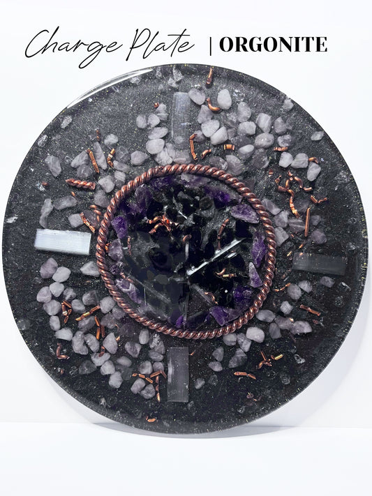 Protective Violet Circle Large Orgonite Charge Plate