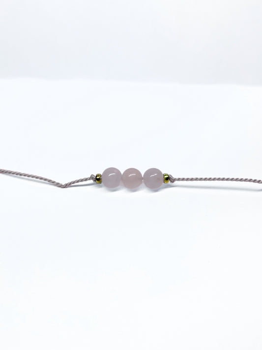 Rose Quartz Trio Crystal Bracelet for Love & Calm | Energy Healing